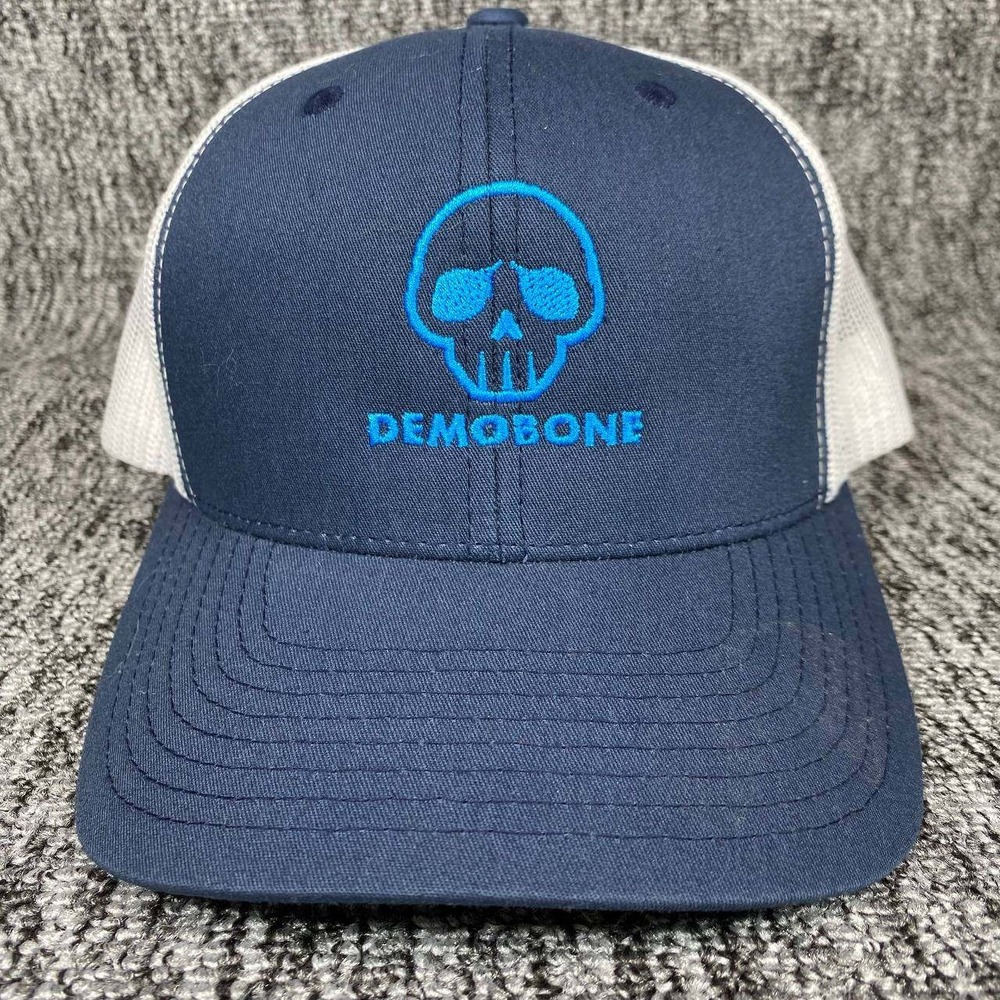 Yupoong The Classics Trucker Hat‎ Mens OSFA Navy White Demobone Skull Snapback